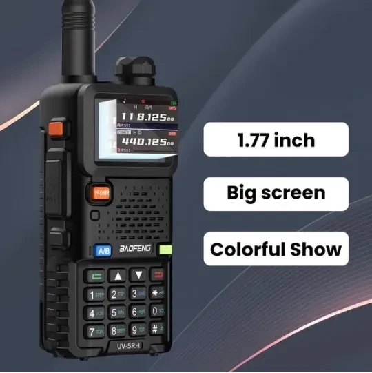 BAOFENG UV-5RH 10w GMRS Ham Radio With Long Range Walkie Talkies, Multifunctional Use, USB-C Charging, 999 Channels, Colorful LCD Display, Audio Produces
