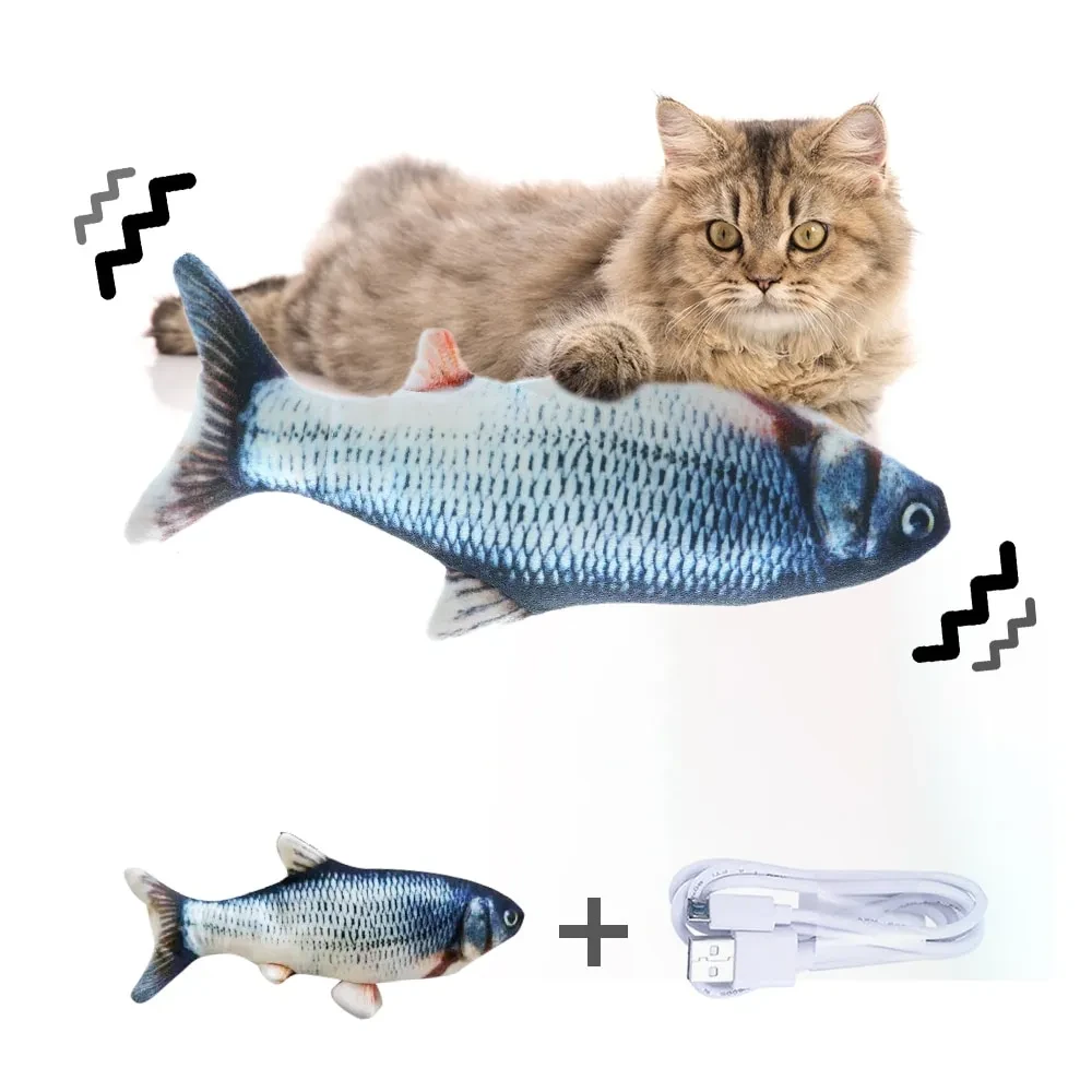 Realistic Fish Plush Toys for Cats
