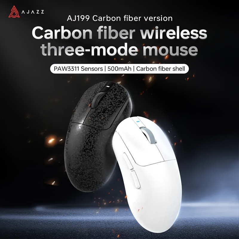 AJ199 Carbon Fiber Wireless Tri-Mode Mouse