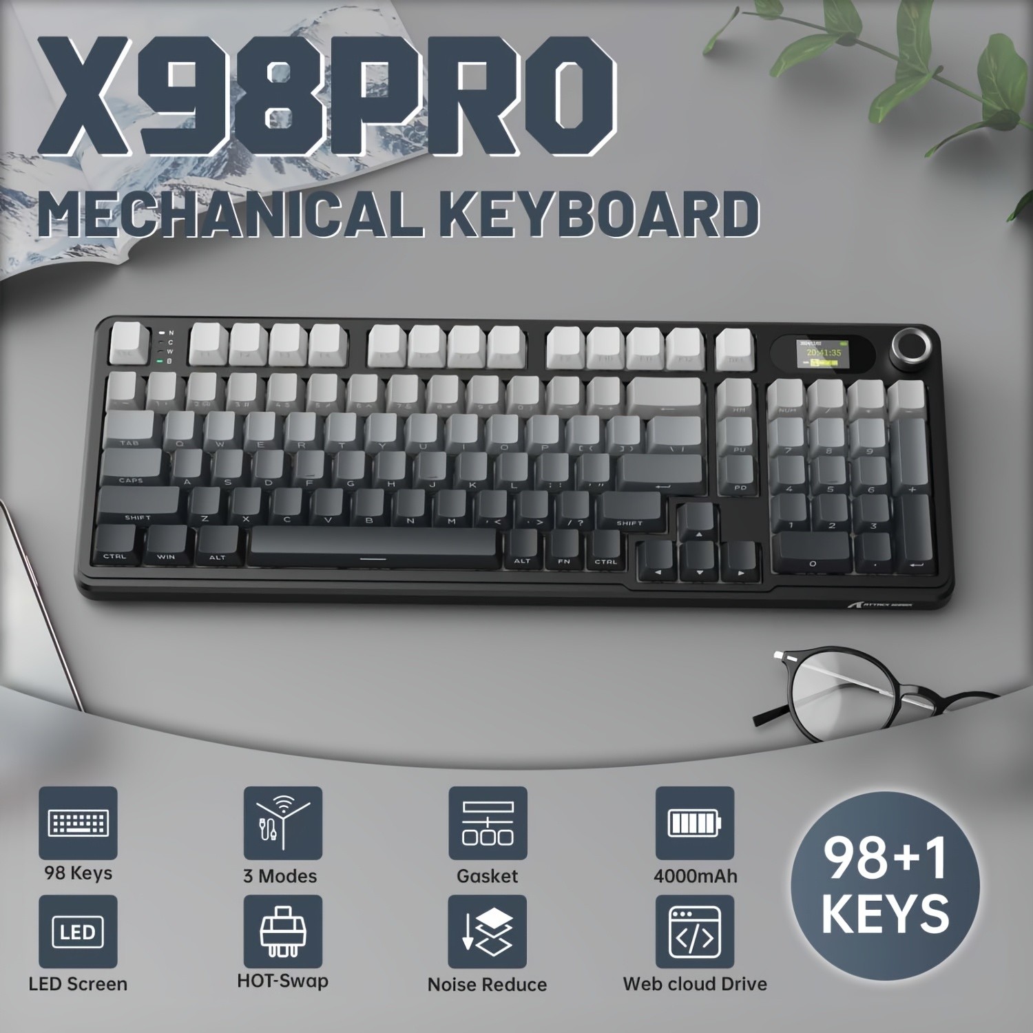 ATTACK SHARK X98PRO Wireless Mechanical Keyboard