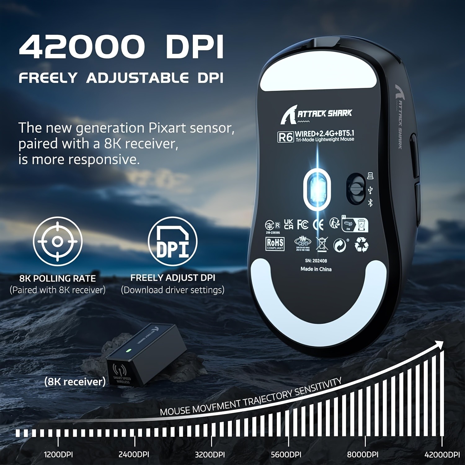 ATTACK SHARK R6 Wireless Gaming Mouse