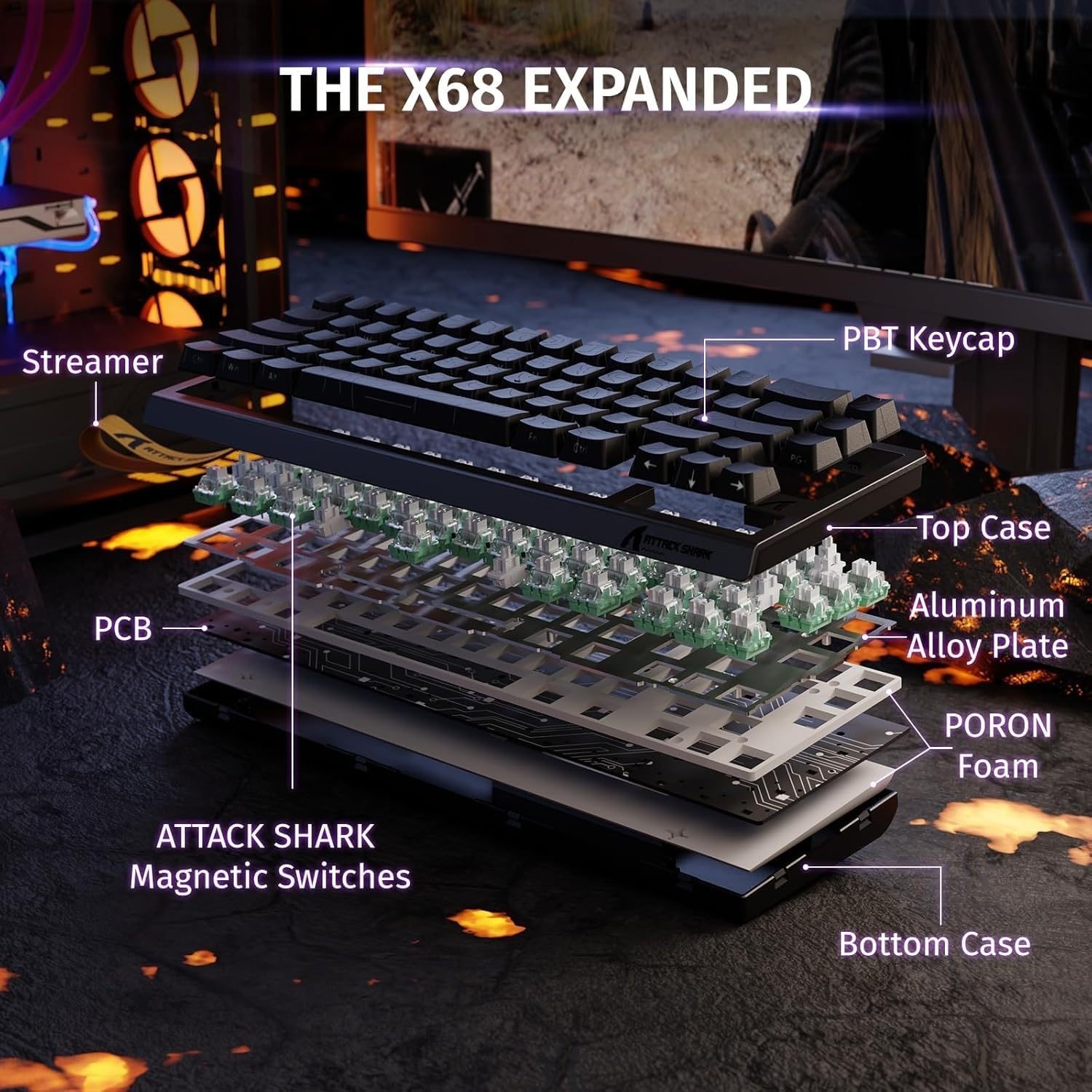 ATTACK SHARK X68 HE Mechanical Gaming Keyboard