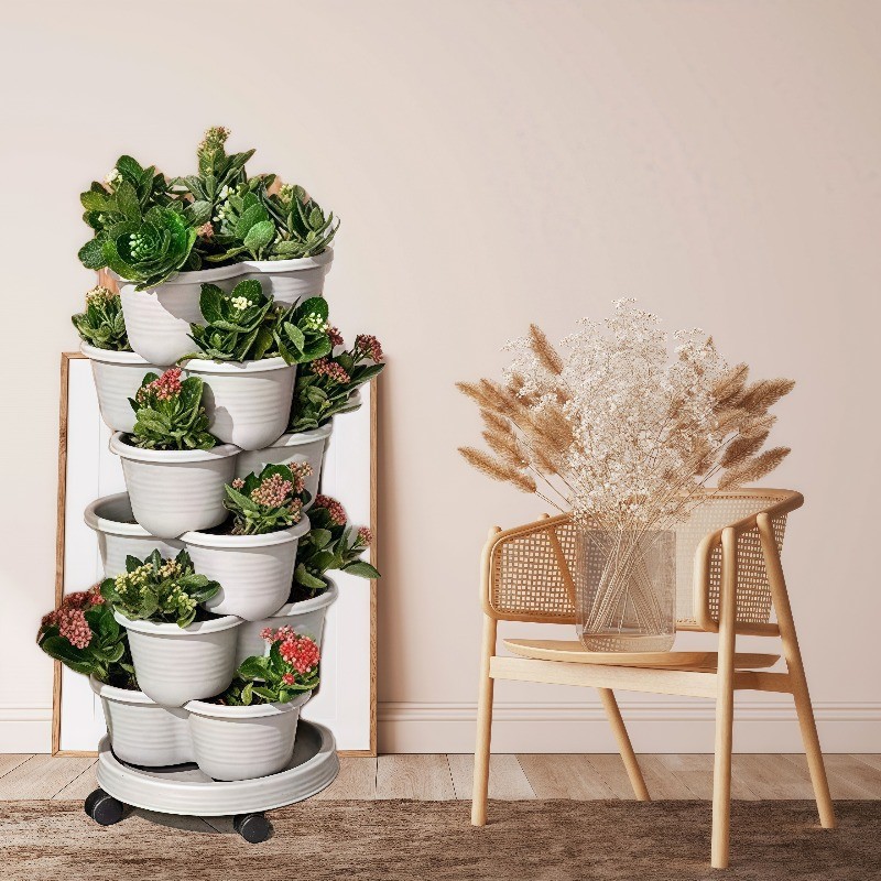 4-Tier Stackable Multi-Layer Planter  Modern, Movable & Beautifully Practical