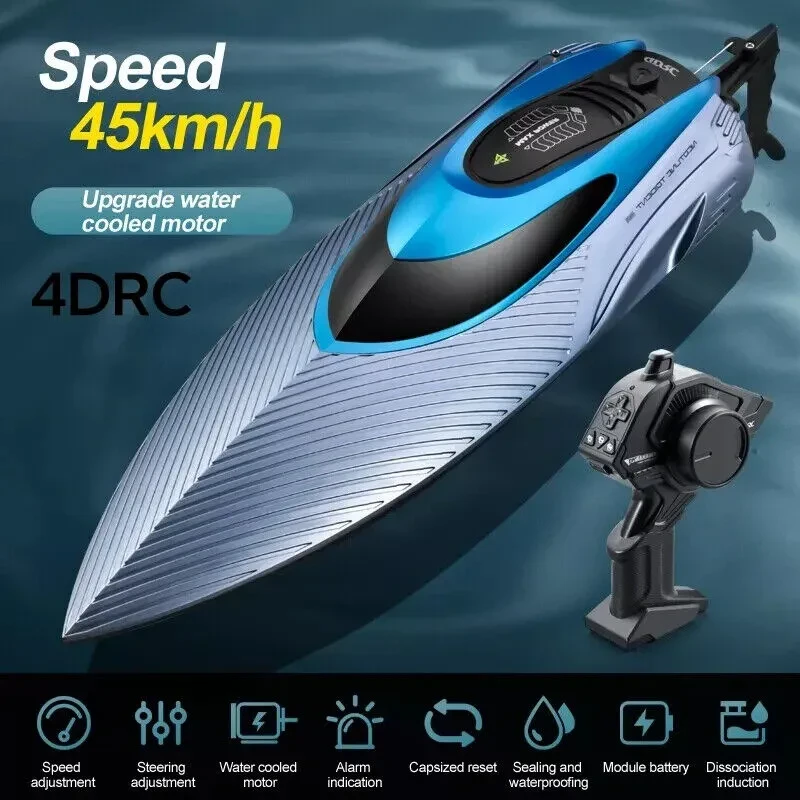4DRC S3 45km H Remote Control Boat Kids Toy WATER-COOLED High Speed RC Ship US