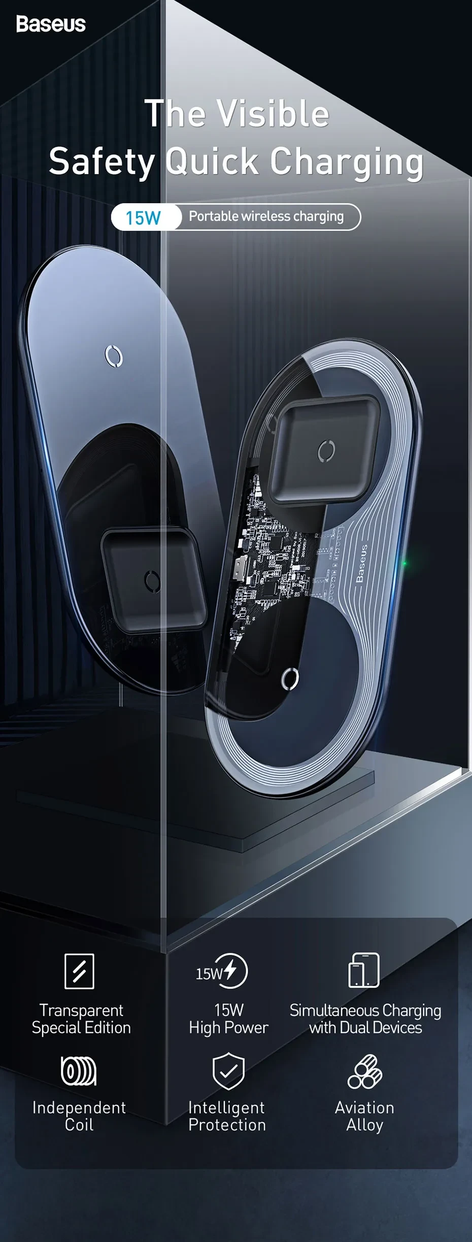 Wireless charger fast charge dual charge