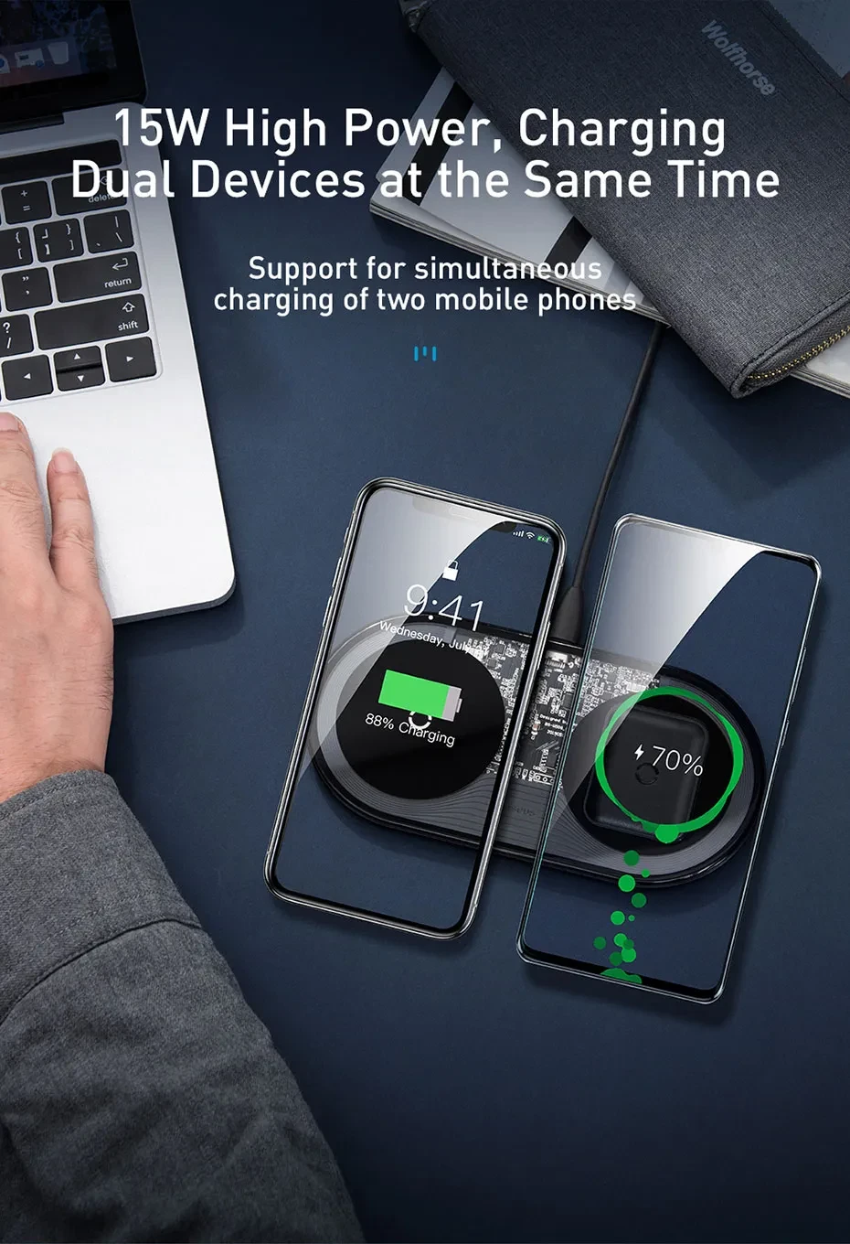 Wireless charger fast charge dual charge