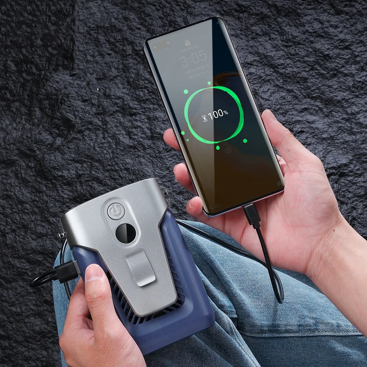 Outdoor Waist Fan Portable On Site