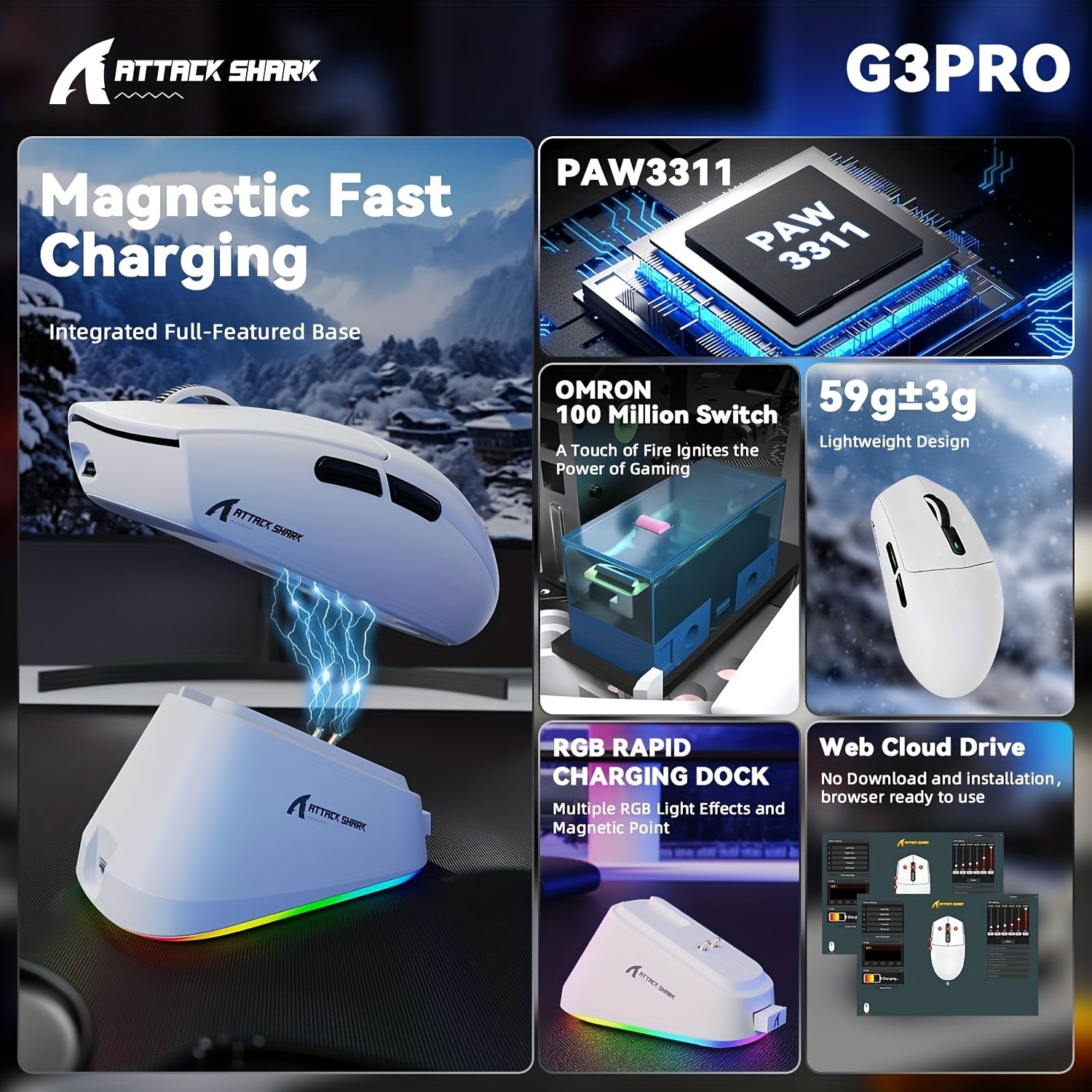 ATTACK SHARK G3PRO Wireless Gaming Mouse Pro-Level Precision and Freedom for NZ Gamers