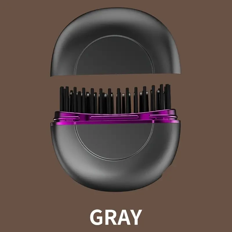 HOTU Portable Ionic Hair and Beard Straightener Brush  Smooth, Stylish, and Travel-Ready Grooming