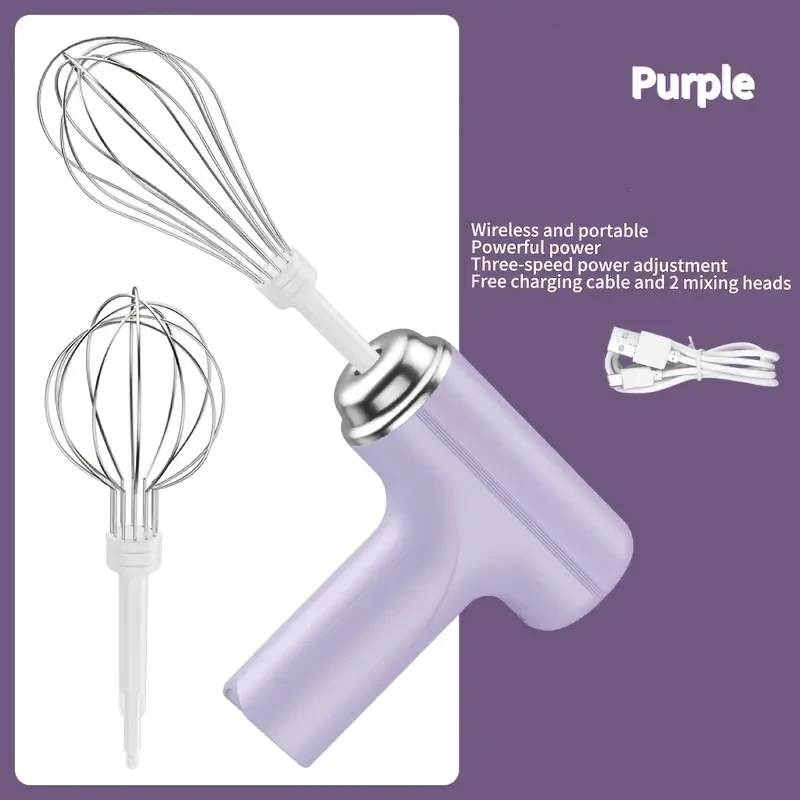 HOTU Handheld Electric Eggbeater & Whisk  Lightweight, Cordless & Effortless Mixing for Every Baker