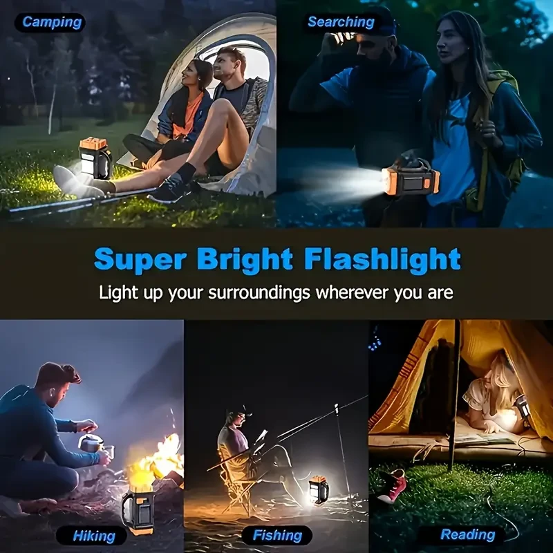 HOTU Solar Portable Light  Multi-Functional USB & Solar Powered LED Work Lamp