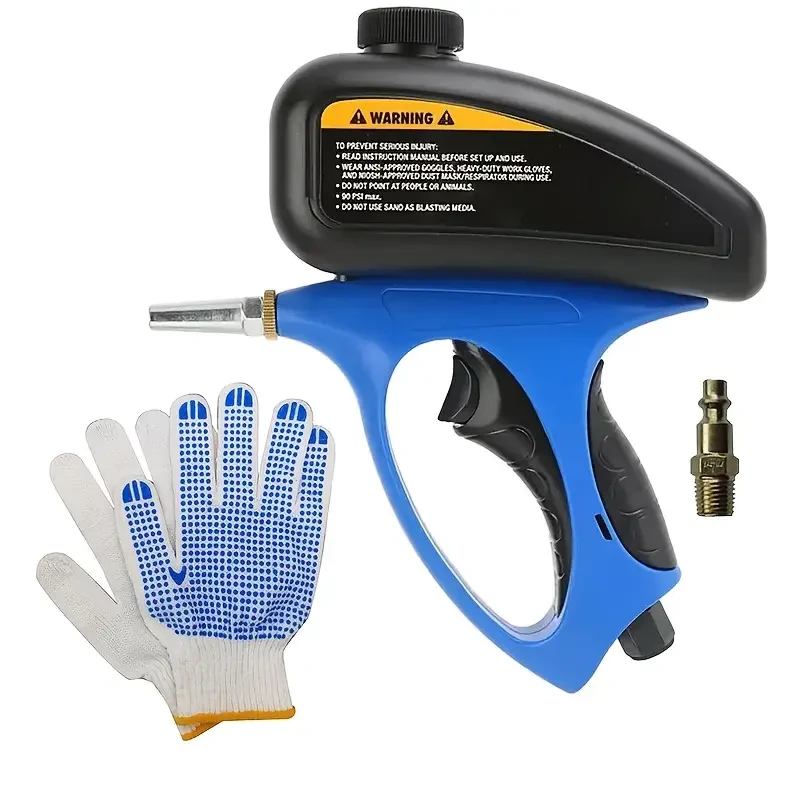 HOTU Sand Blaster Gun  Pneumatic Nozzle Tool for Rust Removal & Surface Restoration