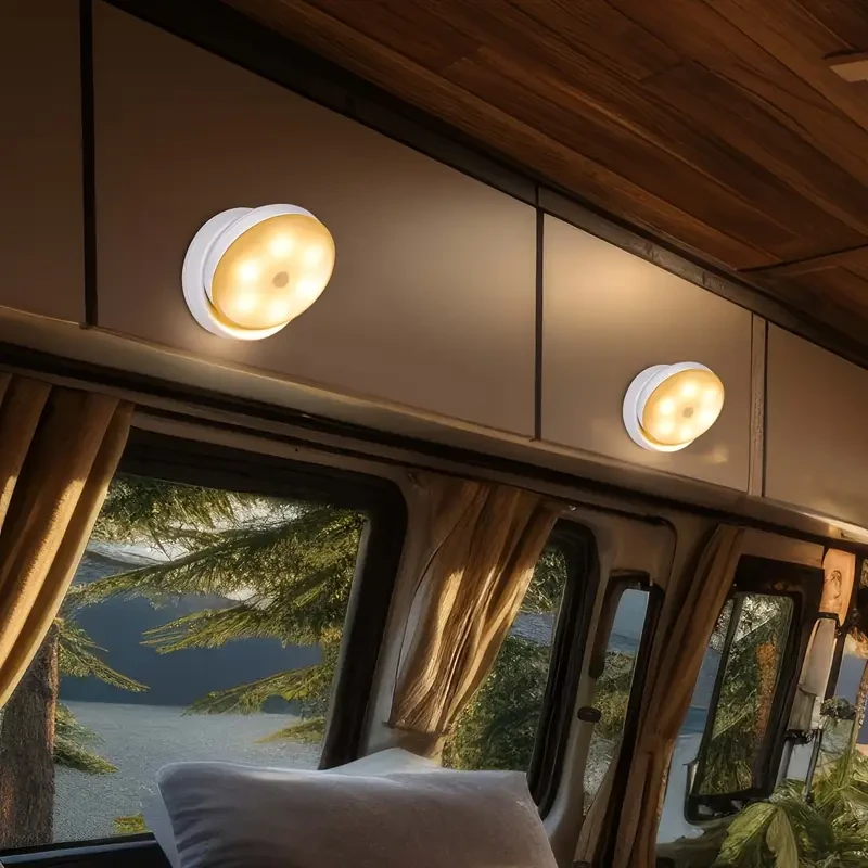 HOTU Auto-On Motion Sensor Night Light USB Rechargeable, 6-LED Energy-Efficient Lighting