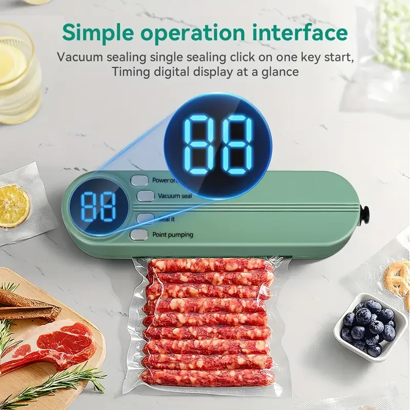 HOTU Portable Food Sealer 1200mAh Rechargeable Multi-Function Vacuum Sealing System