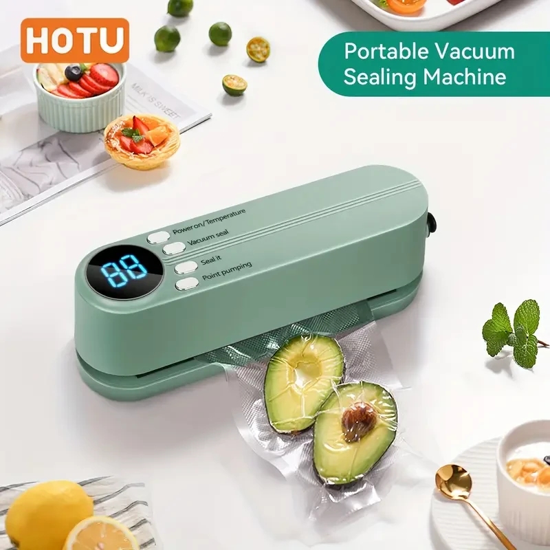 HOTU Portable Food Sealer 1200mAh Rechargeable Multi-Function Vacuum Sealing System