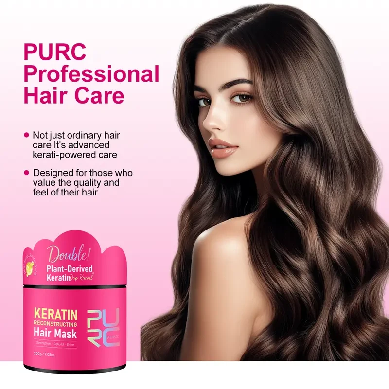 PURC Keratin Reconstructing Hair Mask  No-Rinse Treatment for Strength, Shine & Damage Repair