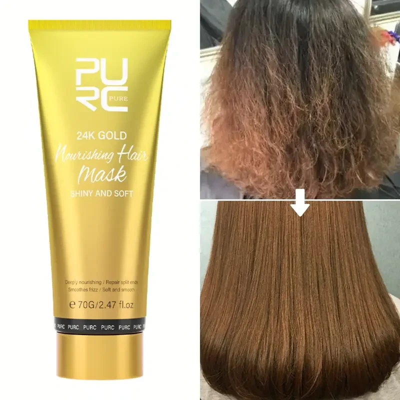 PURC 24K Golden Hair Mask  Luxurious Argan Oil Treatment for Smooth, Moisturised & Frizz-Free Hair