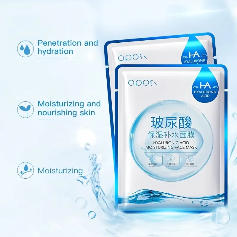 OPOSI Hydroxy Acid Moisturizing Mask  Deep Hydration with Hyaluronic Acid (25ml  10 Sheets)