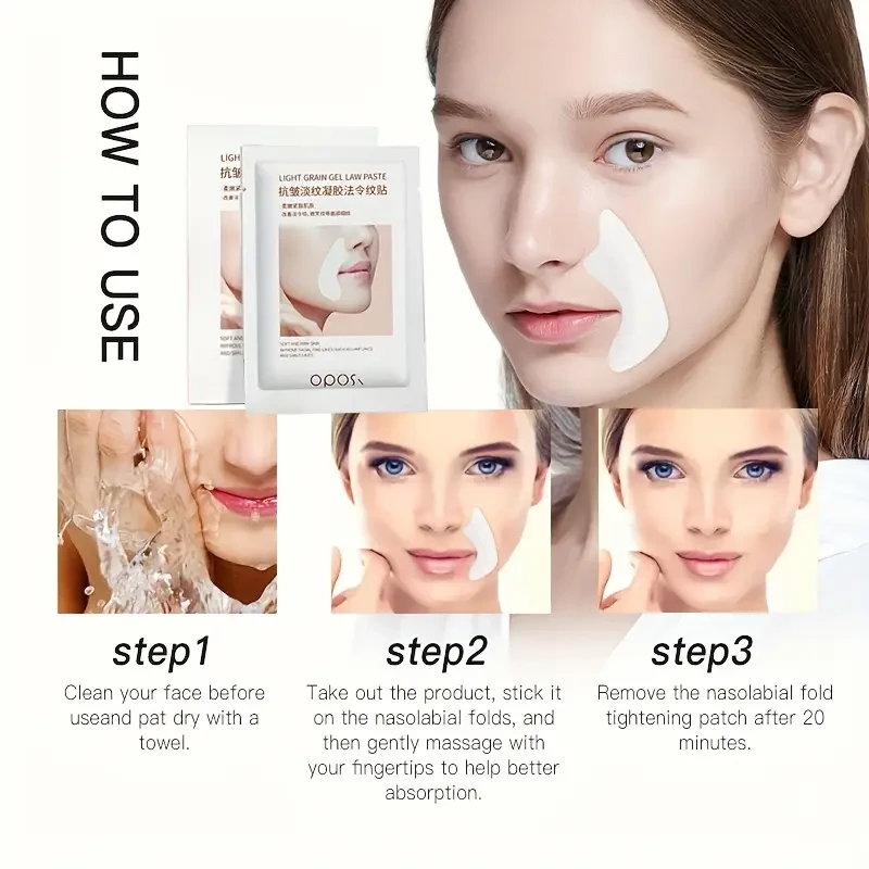 OPOSI Collagen Nasolabial Fold Patches  Lifting, Hydrating & Fine Line-Smoothing Gel Masks (10 Pairs)