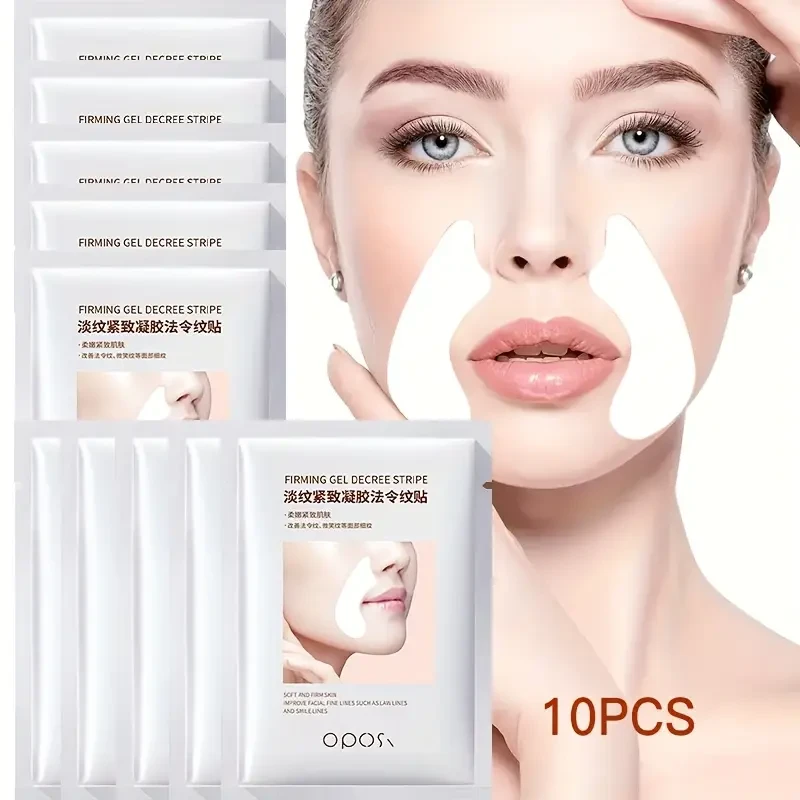 OPOSI Collagen Nasolabial Fold Patches  Lifting, Hydrating & Fine Line-Smoothing Gel Masks (10 Pairs)