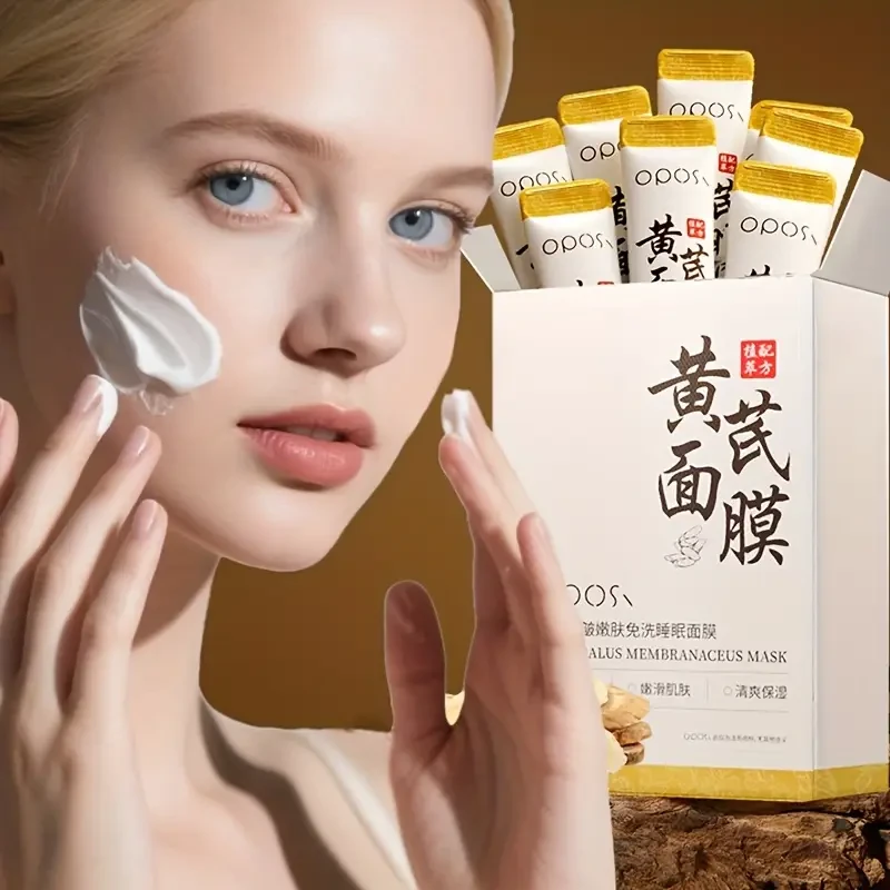 OPOSI Astragalus Leave-On Sleeping Mask  30 Herbal Collagen Strips for Overnight Hydration & Glow