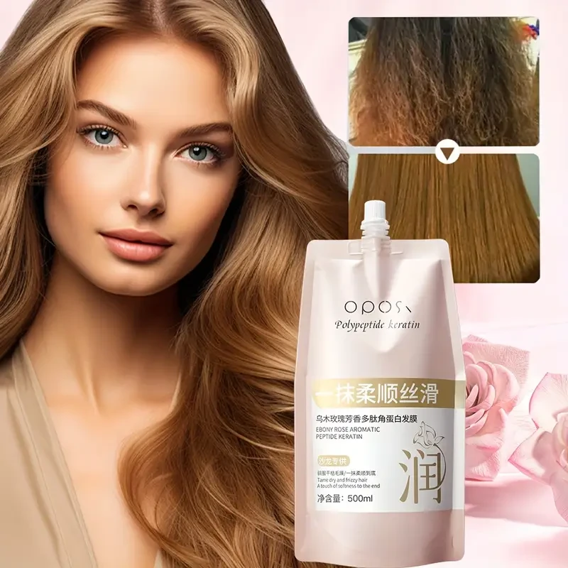 OPOSI Ebony Rose Aromatic Peptide Keratin Hair Mask  Professional Softening, Smoothing & Hydrating Treatment (500ml)