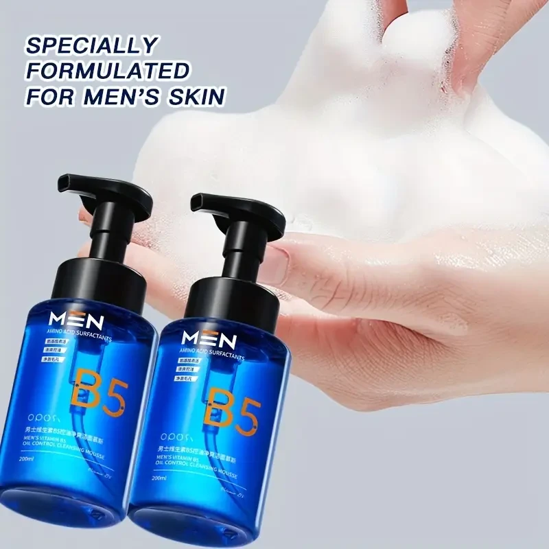 OPOSI Mens Oil-Control Refreshing Cleansing Mousse  Deep Clean, Moisturize & Prep Skin (200ml)