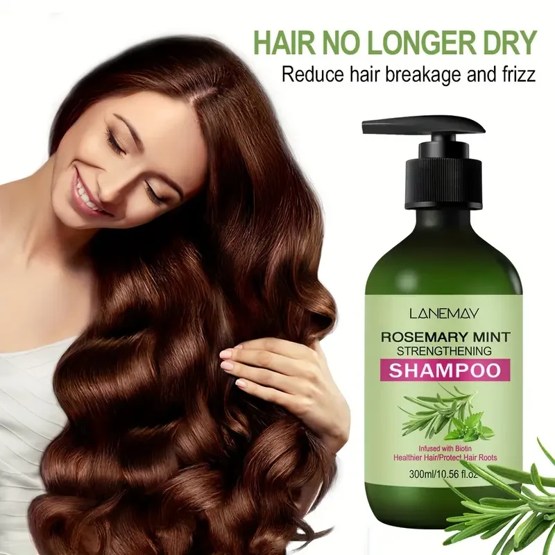 LANEMAY Rosemary Mint Shampoo Strengthening Cleanser for Weak & Brittle Hair
