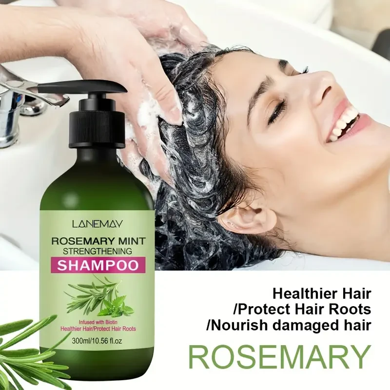 LANEMAY Rosemary Mint Shampoo Strengthening Cleanser for Weak & Brittle Hair
