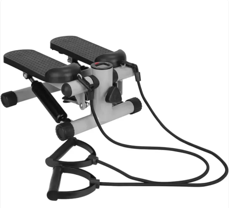 Stepper For Exercise Mini Fitness Stepper With 2 Resistance Bands LCD Monitor Max 330.7LBS Load Stair Stepper Quiet Stepper