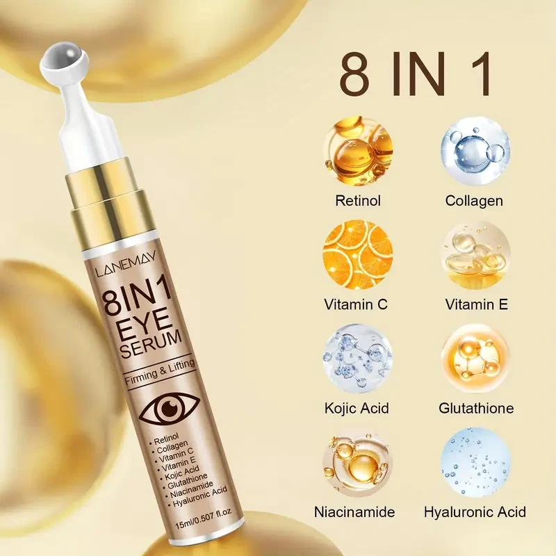 LANEMAY 8-in-1 Eye Serum  Hydrating, Brightening & Lifting Under-Eye Formula