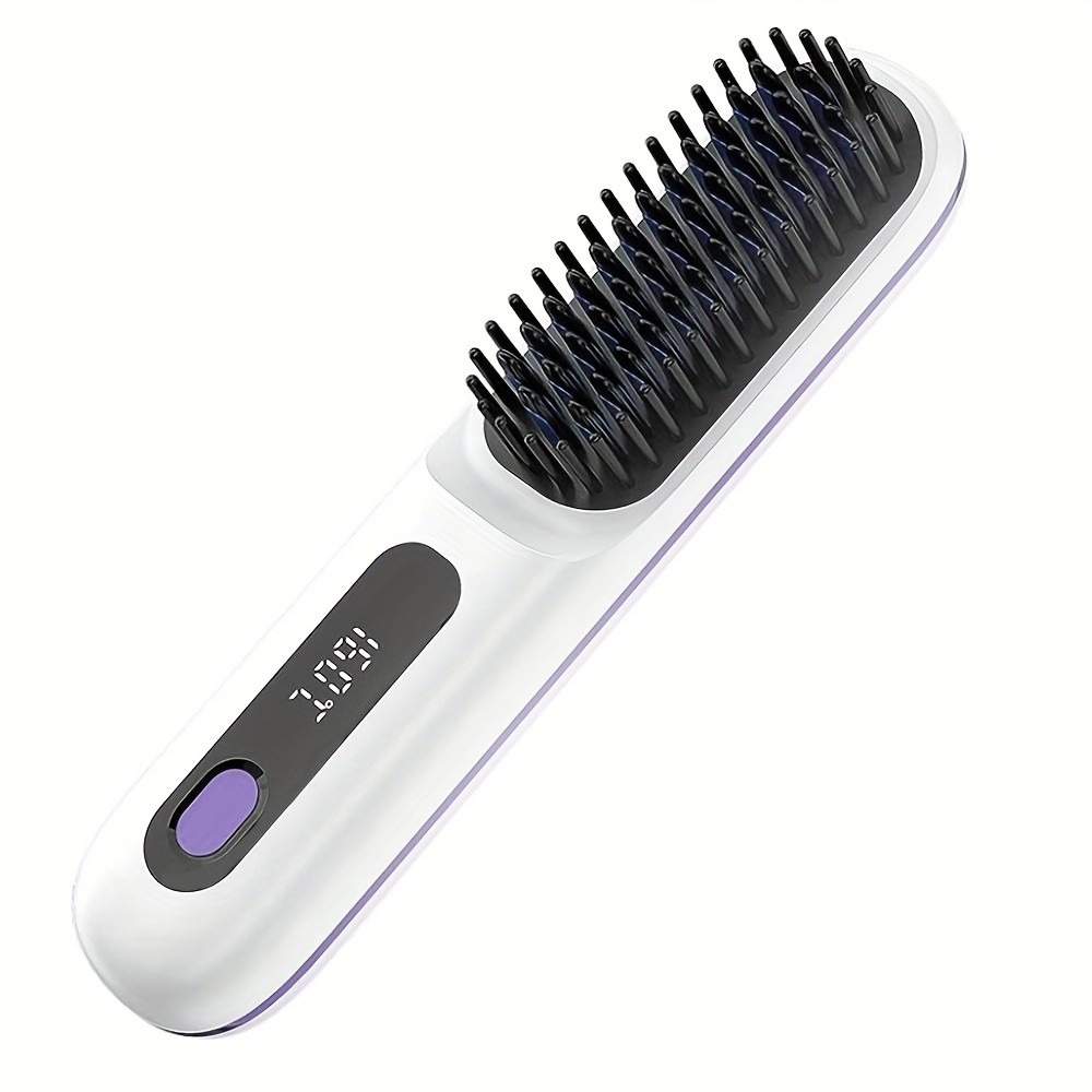 GENAI Cordless Hair Straightener Brush  Rapid Heating & Anti-Scald USB Rechargeable Hot Comb