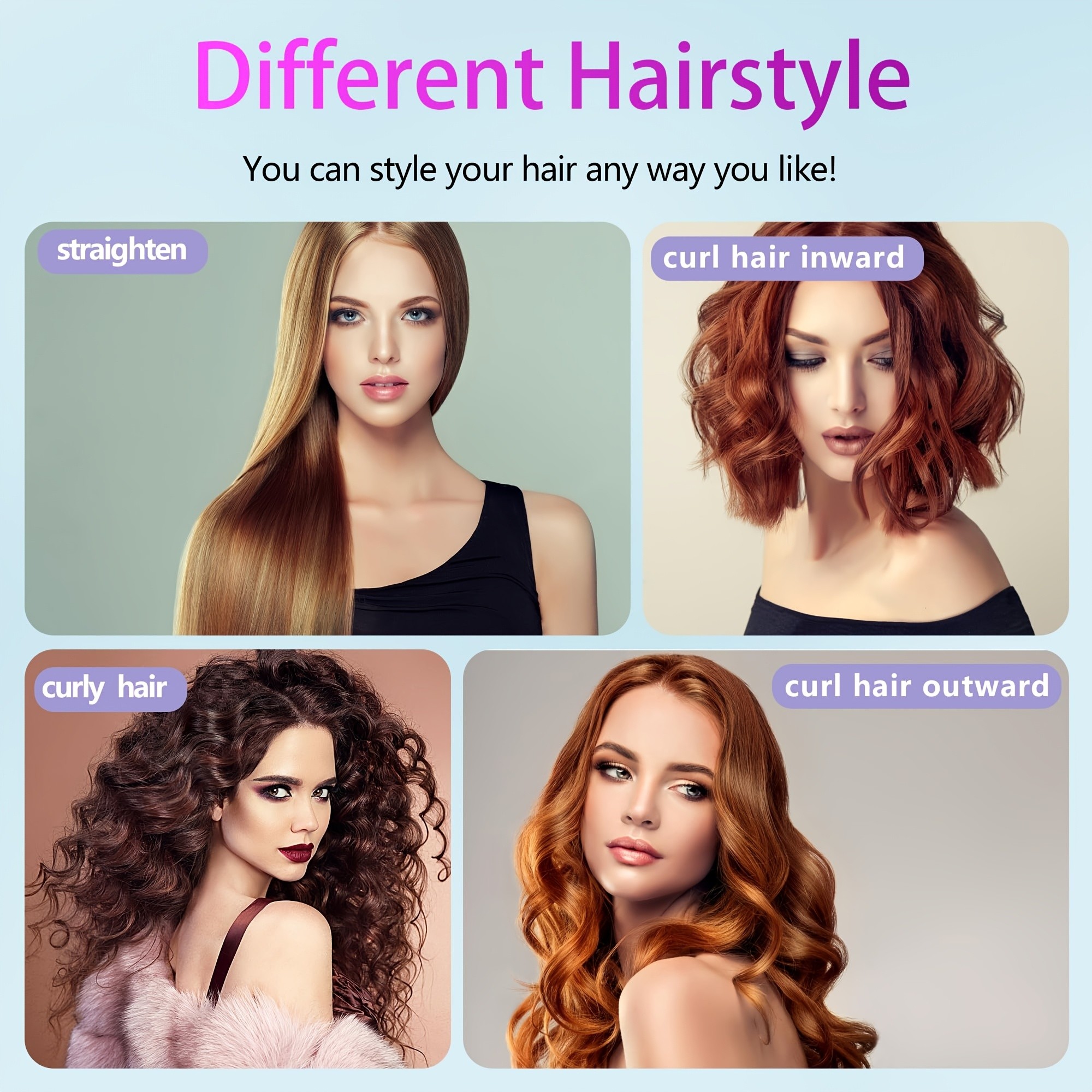 GENAI Cordless Hair Straightener Brush  Rapid Heating & Anti-Scald USB Rechargeable Hot Comb