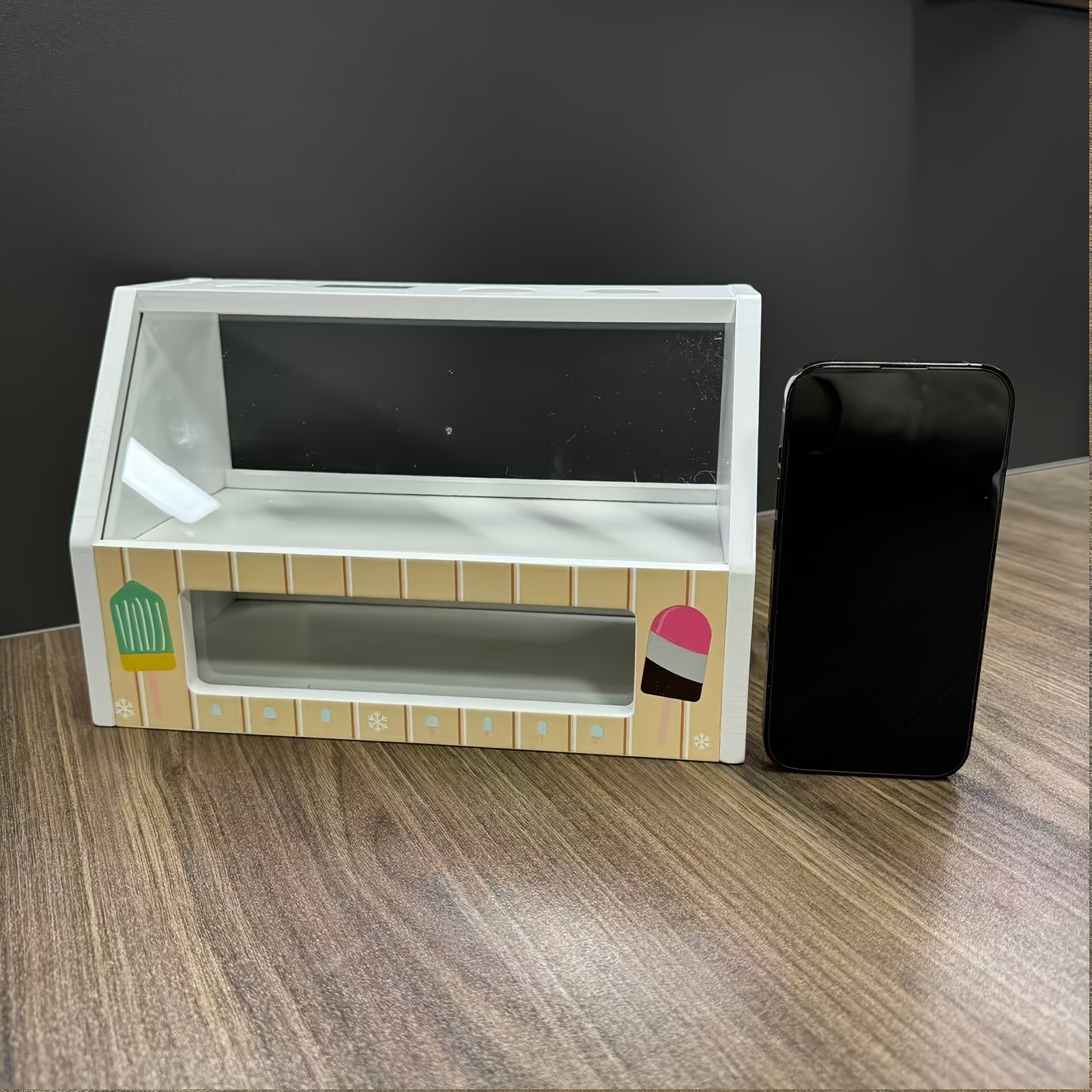 GENAI Ice Cream Counter Playset for Kids  Wooden Pretend Play Ice Cream Shop Fun