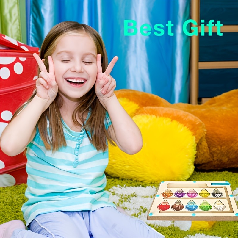 GENAI Wooden Magnetic Colour & Number Maze Puzzle Board  A Fun Learning Adventure for Curious Minds