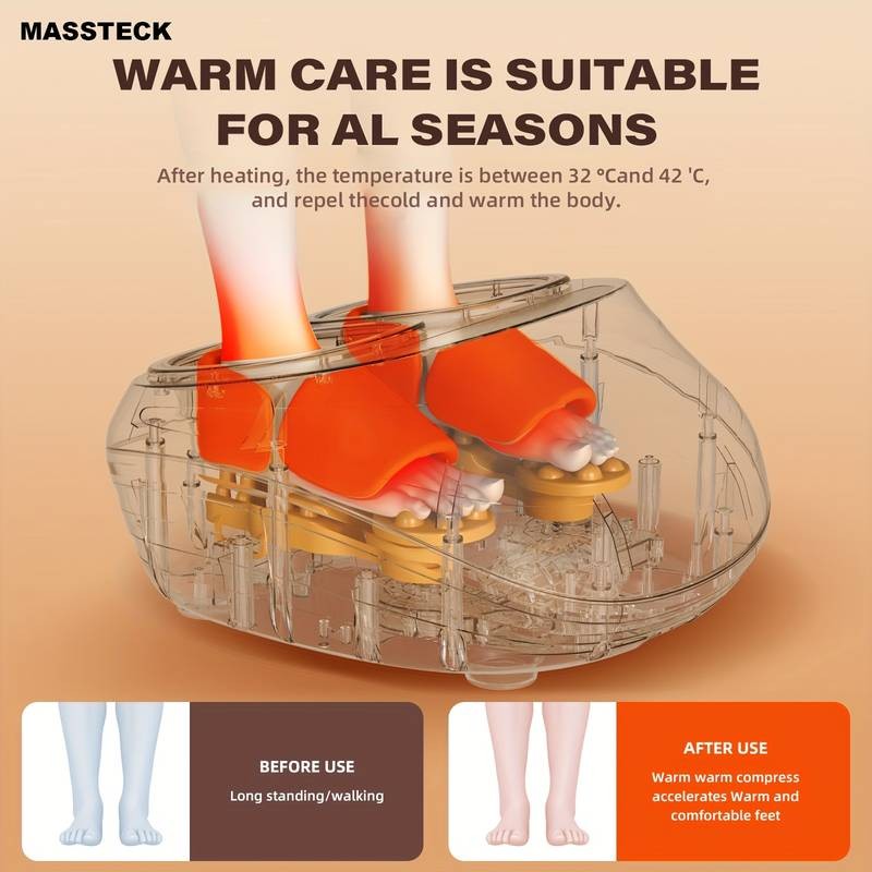 MASSTECK Shiatsu Foot Massager Machine  Deep Relief, Warm Comfort & All-Day Relaxation