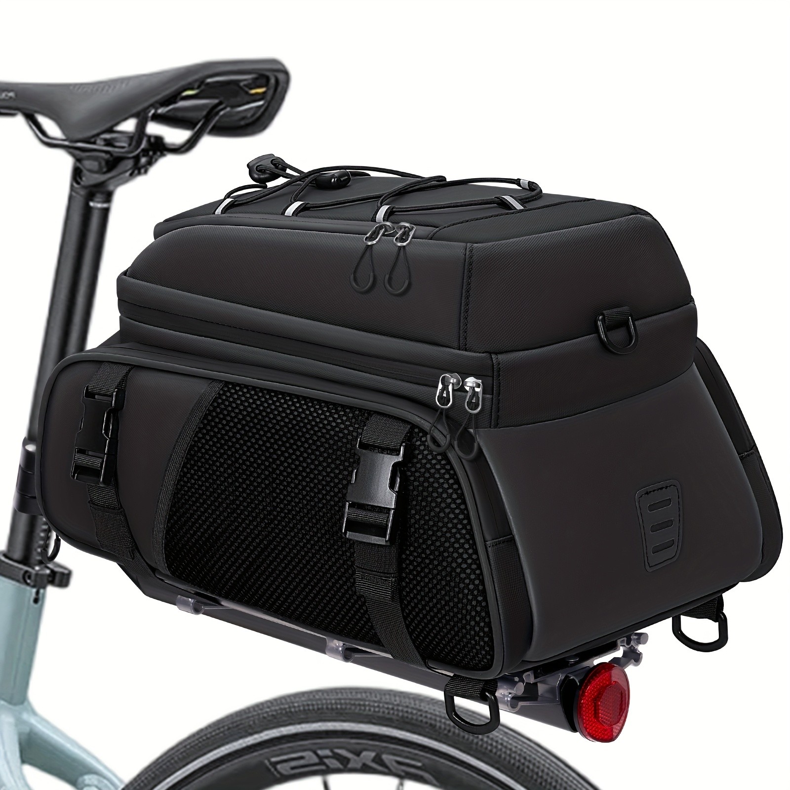 RAINSMORE 4-in-1 Expandable Bike Bag  Ultimate 15L Storage for Cycling, Commuting & Outdoor Adventures