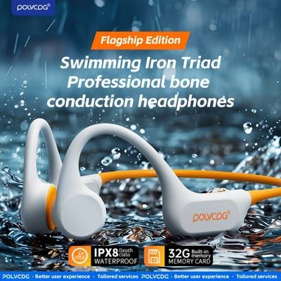 POLVCDG Wireless Bone Conduction Open-Ear Headphones Waterproof, Comfortable & Built for Active Lifestyles