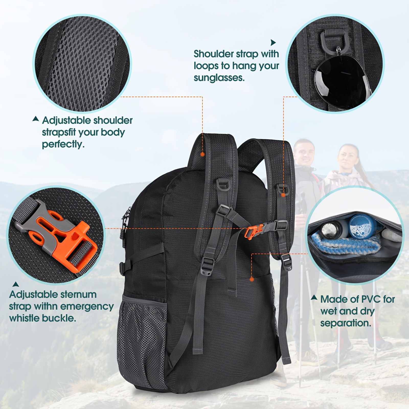 RAINSMORE 40L Unisex Hiking Backpack  Lightweight, Large-Capacity Comfort for NZ Outdoor Adventures