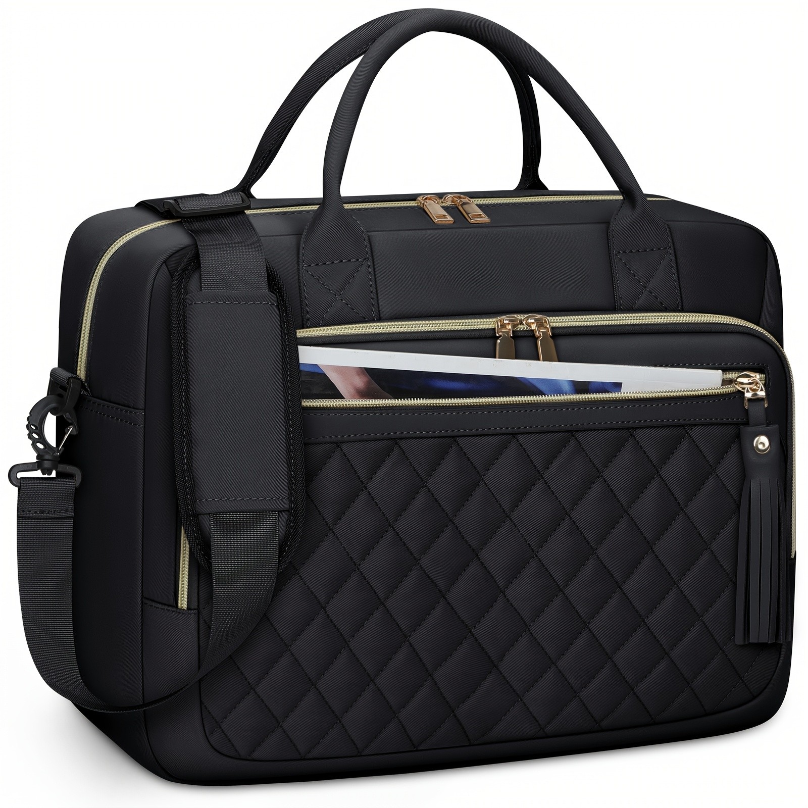 RAINSMORE Womens 43.94 cm Laptop Briefcase  Durable, Quilted & Professional for Work, Business & Travel