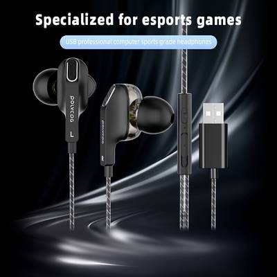 POLVCDG Type-C Wired Gaming Headphones Noise-Isolating, Anti-Tangle & Built for Gamers