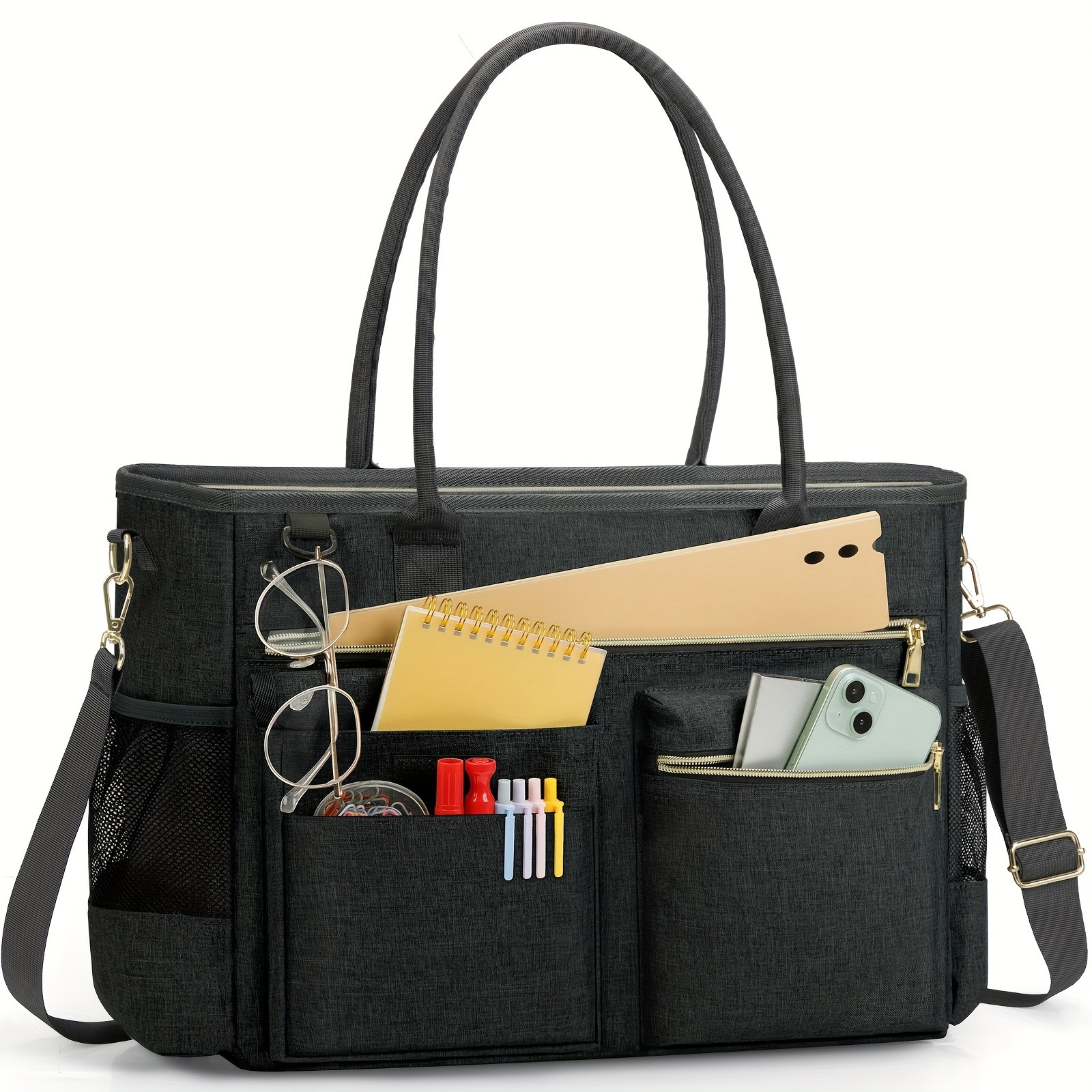 RAINSMORE Womens 39.62 cm Laptop Bag  Professional Large Work Tote for Teachers, Nurses & Office Life