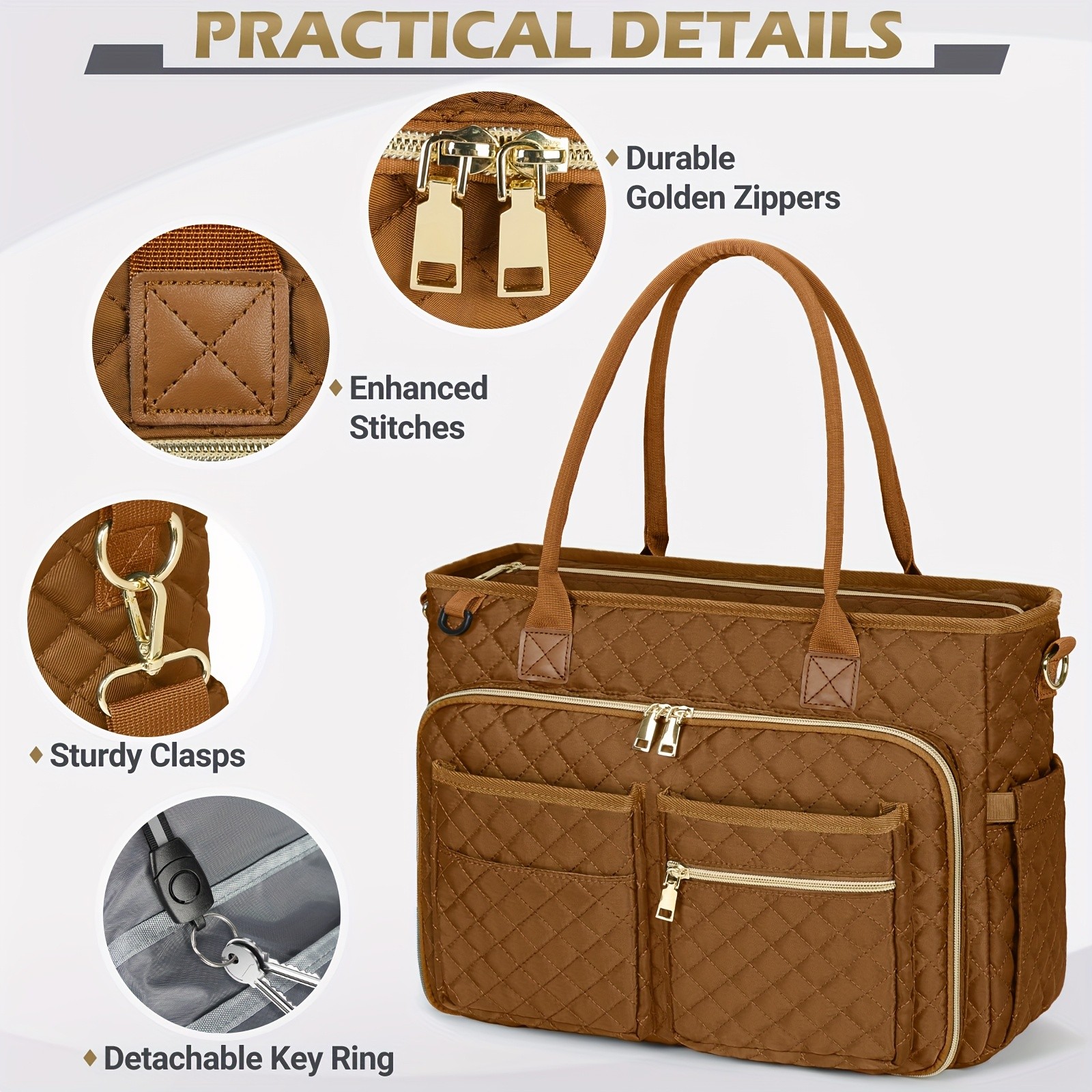 NUBILY Womens 15.6-Inch Teachers Laptop Bag  Professional Work Tote with Insulated Pocket & Crossbody Strap