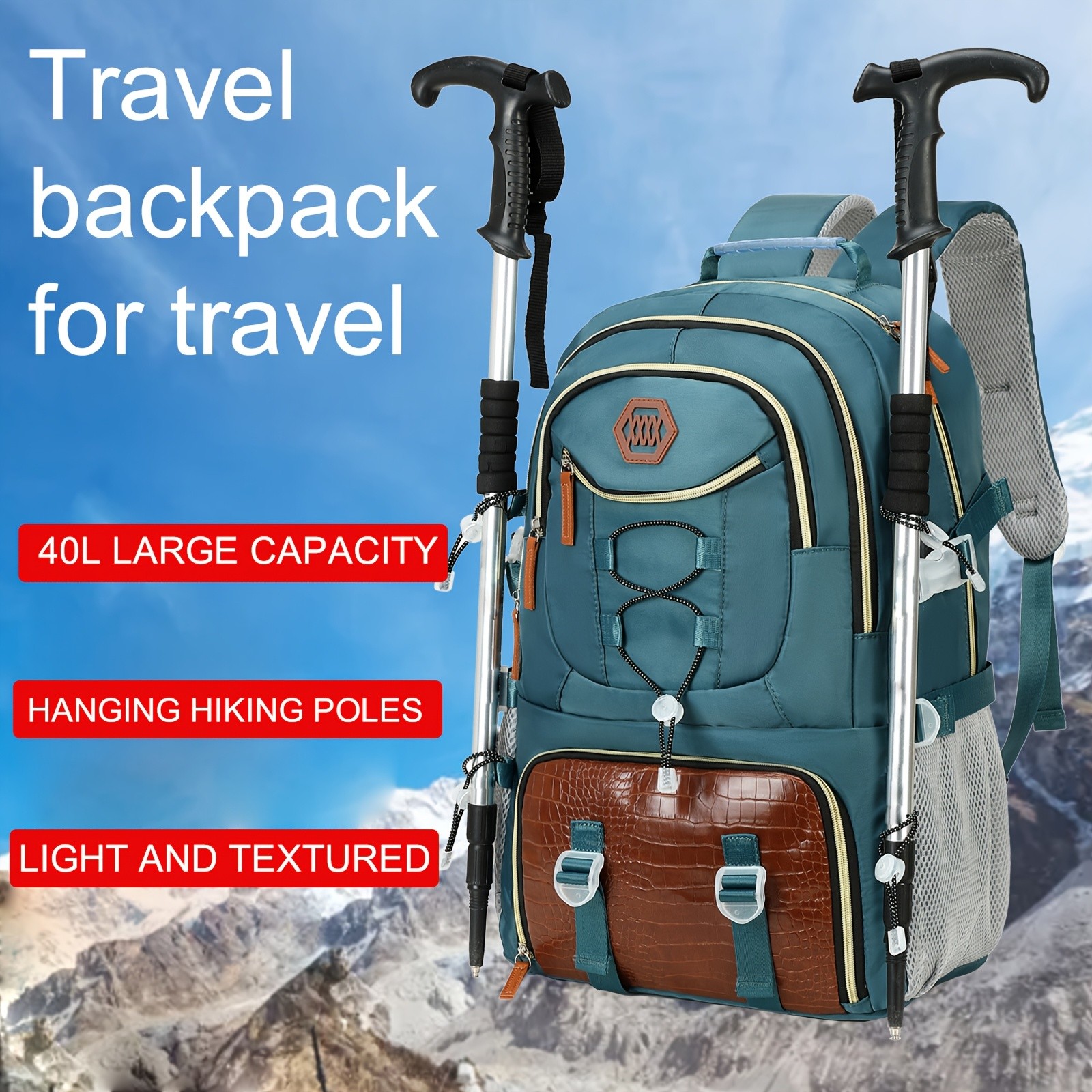 ENOSHI 40L Large Capacity Backpack  Heavy-Duty Travel & Hiking Pack with 43.94 cm Laptop Sleeve & Shoe Compartment