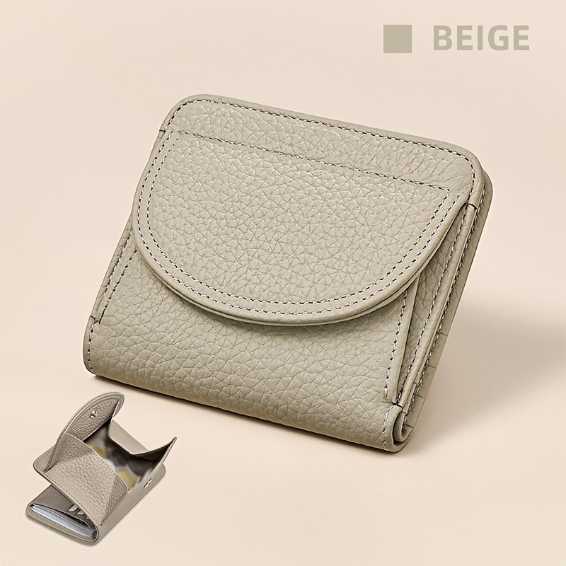 BANYANU Womens Genuine Leather Mini Wallet Set  Vintage 6-Card Holder + Coin Purse with Snap Closure