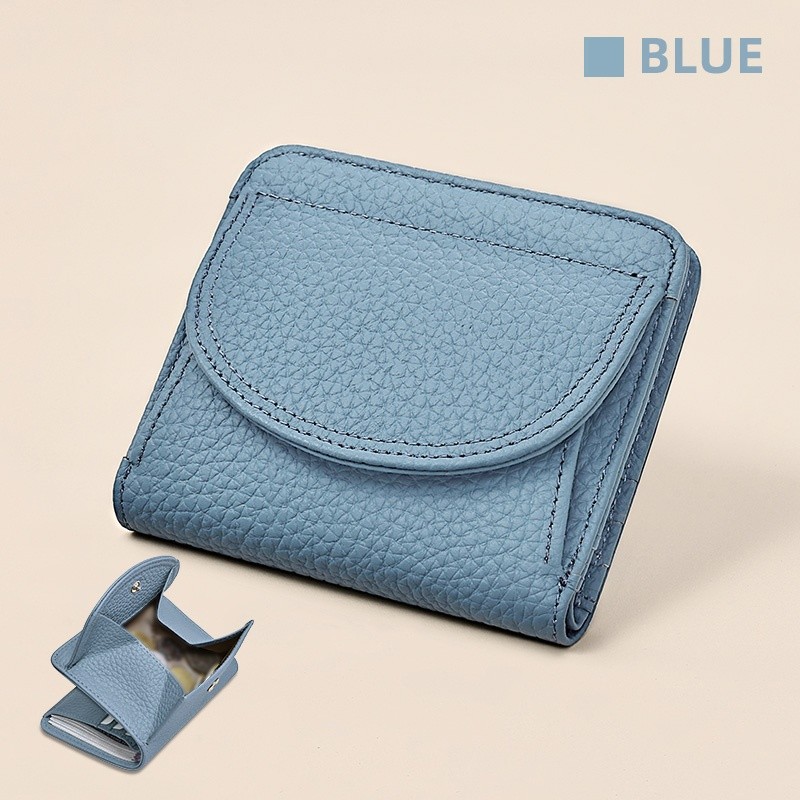 BANYANU Womens Genuine Leather Mini Wallet Set  Vintage 6-Card Holder + Coin Purse with Snap Closure