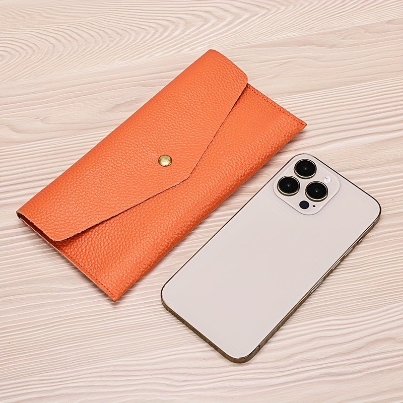 BANYANU Womens Luxury Genuine Leather Wallet  Large-Capacity Envelope Purse with Rivet Details