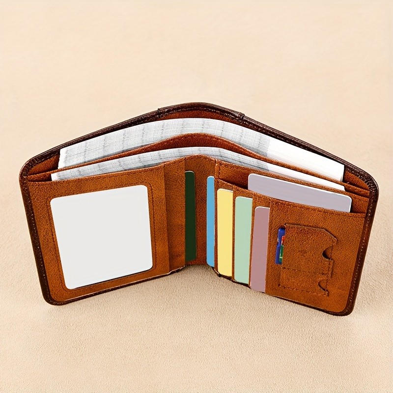 BANYANU Vintage Leather Bifold Wallet Slim Head-Layer Leather Wallet with Large Capacity & Timeless Style