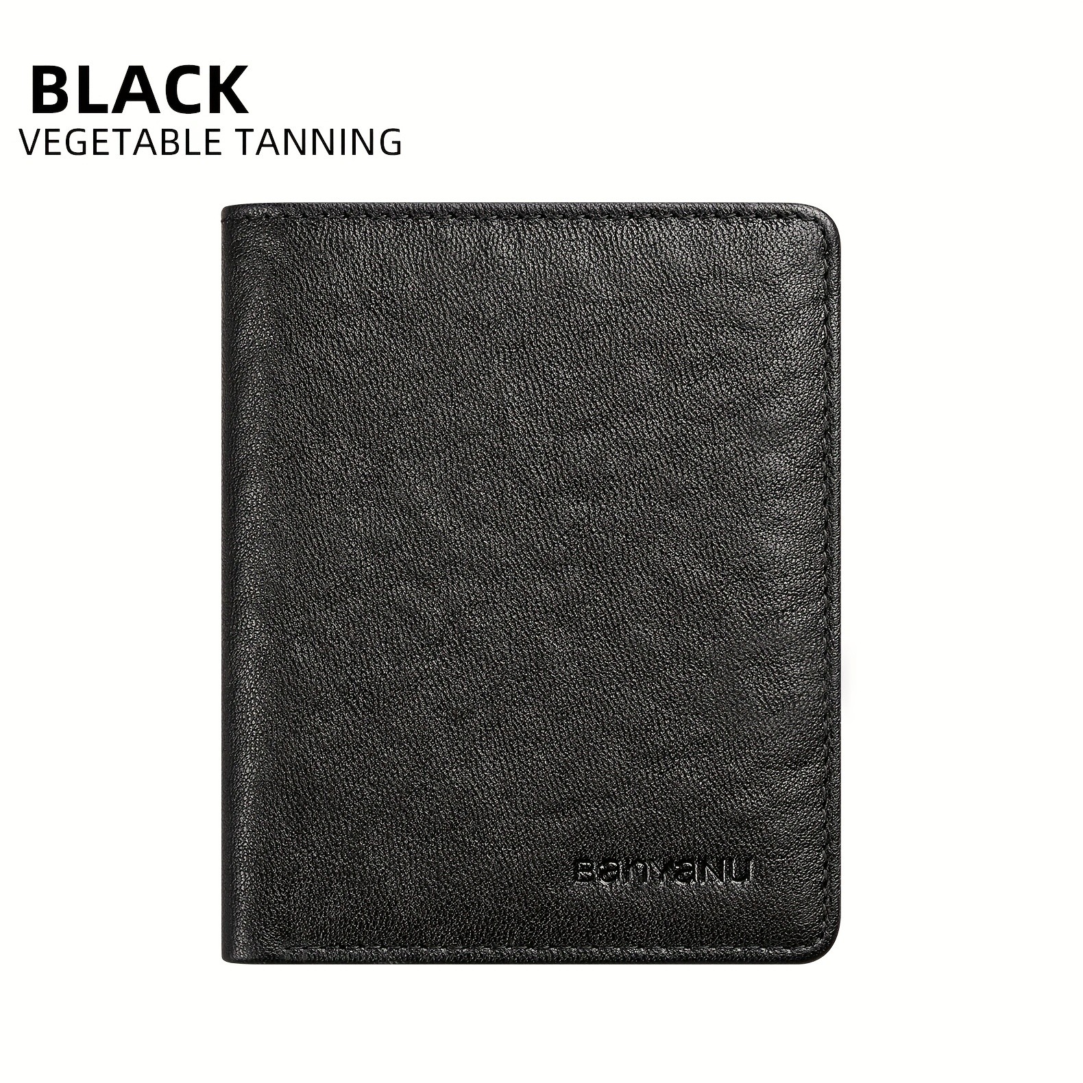 BANYANU Vintage Genuine Leather Mens Wallet  Slim Top-Layer Cowhide with Multi-Card Holder & Secure Snap Closure
