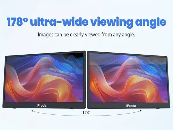 IPRODA 15.6" Portable Monitor  Full HD IPS Display for Gaming, Travel & Productivity